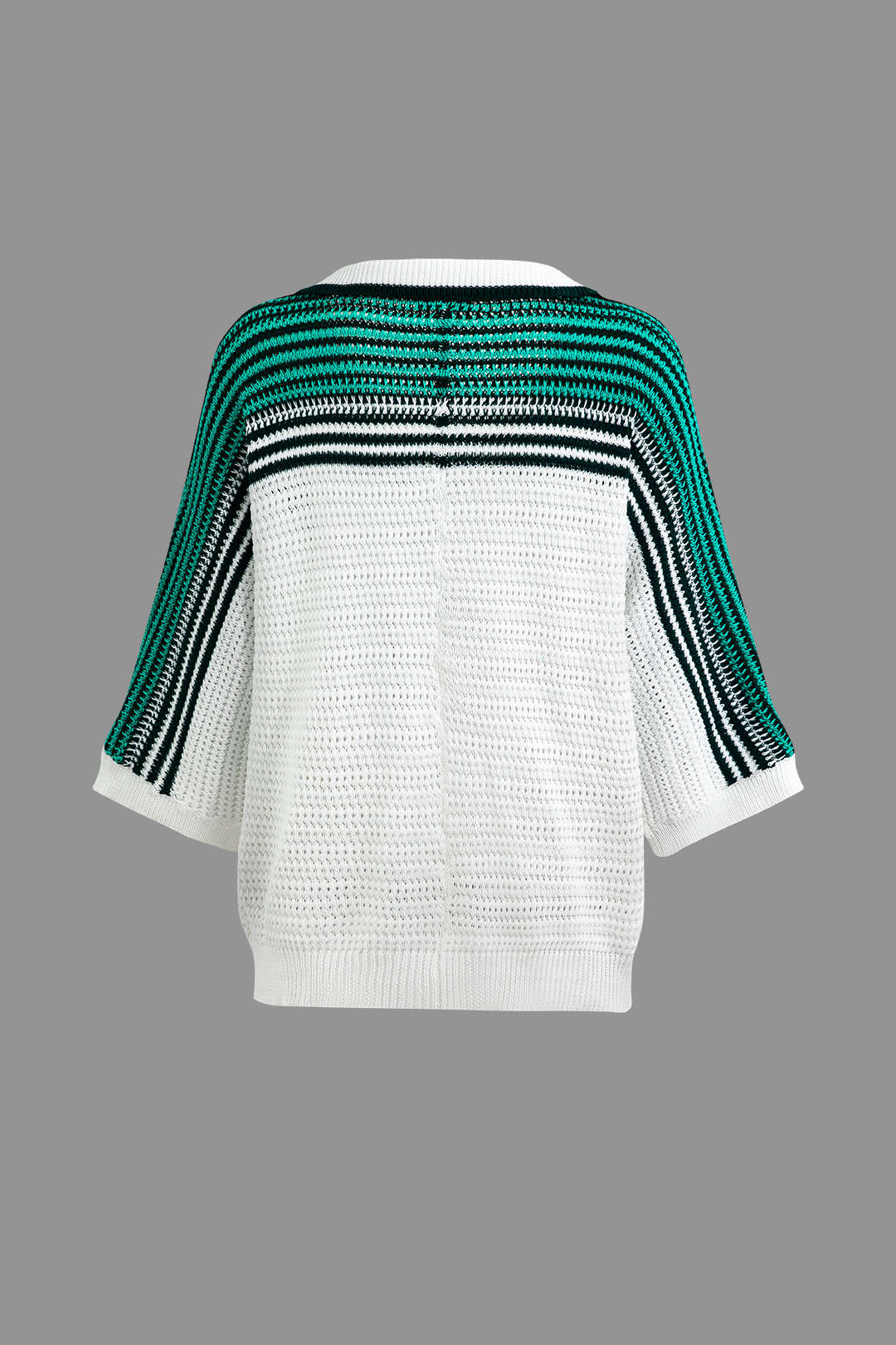 Blusa Crochet Contraste Manga Corta Mujer Elegante