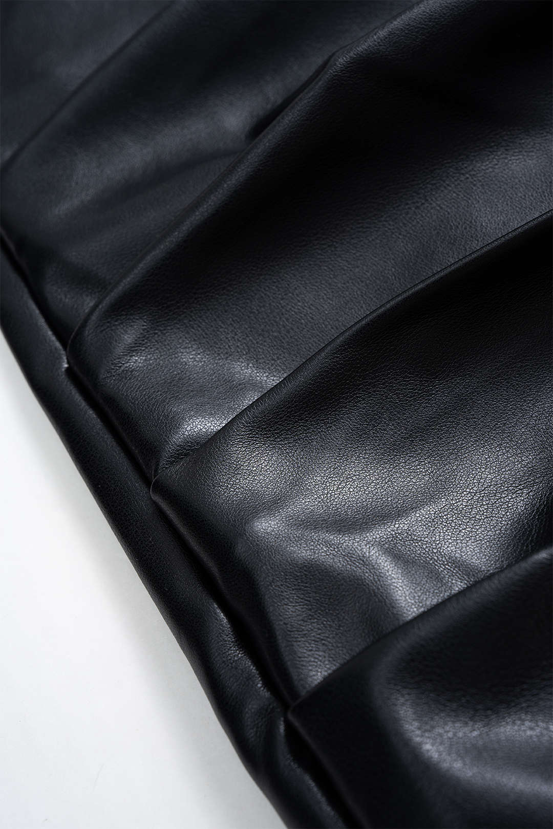 Asymmetrical Ruched Faux Leather Mini Skirt