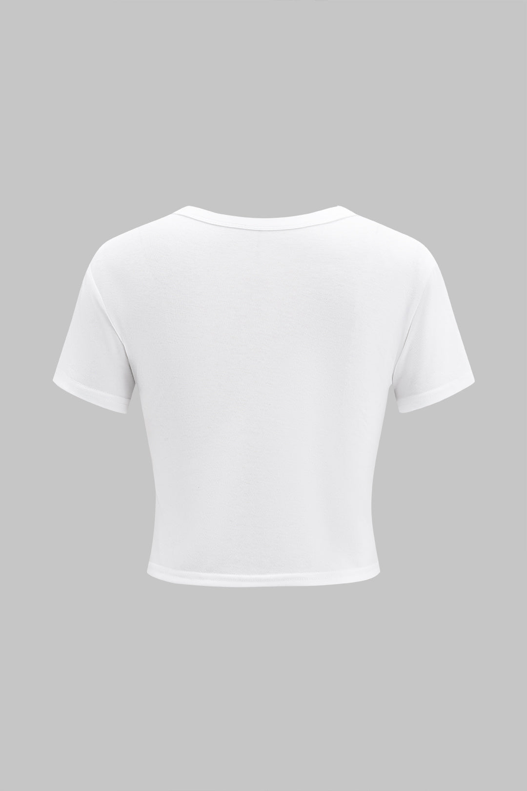 Camiseta de Manga Corta Estampado Floral y Textura Elegante