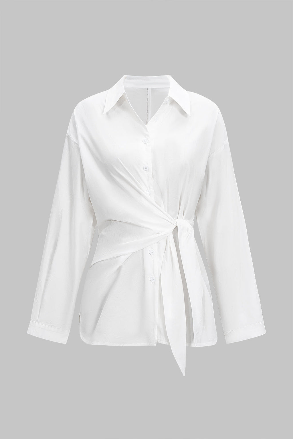 חולצה ארוכת שרוולים עם קשירה קדמית 