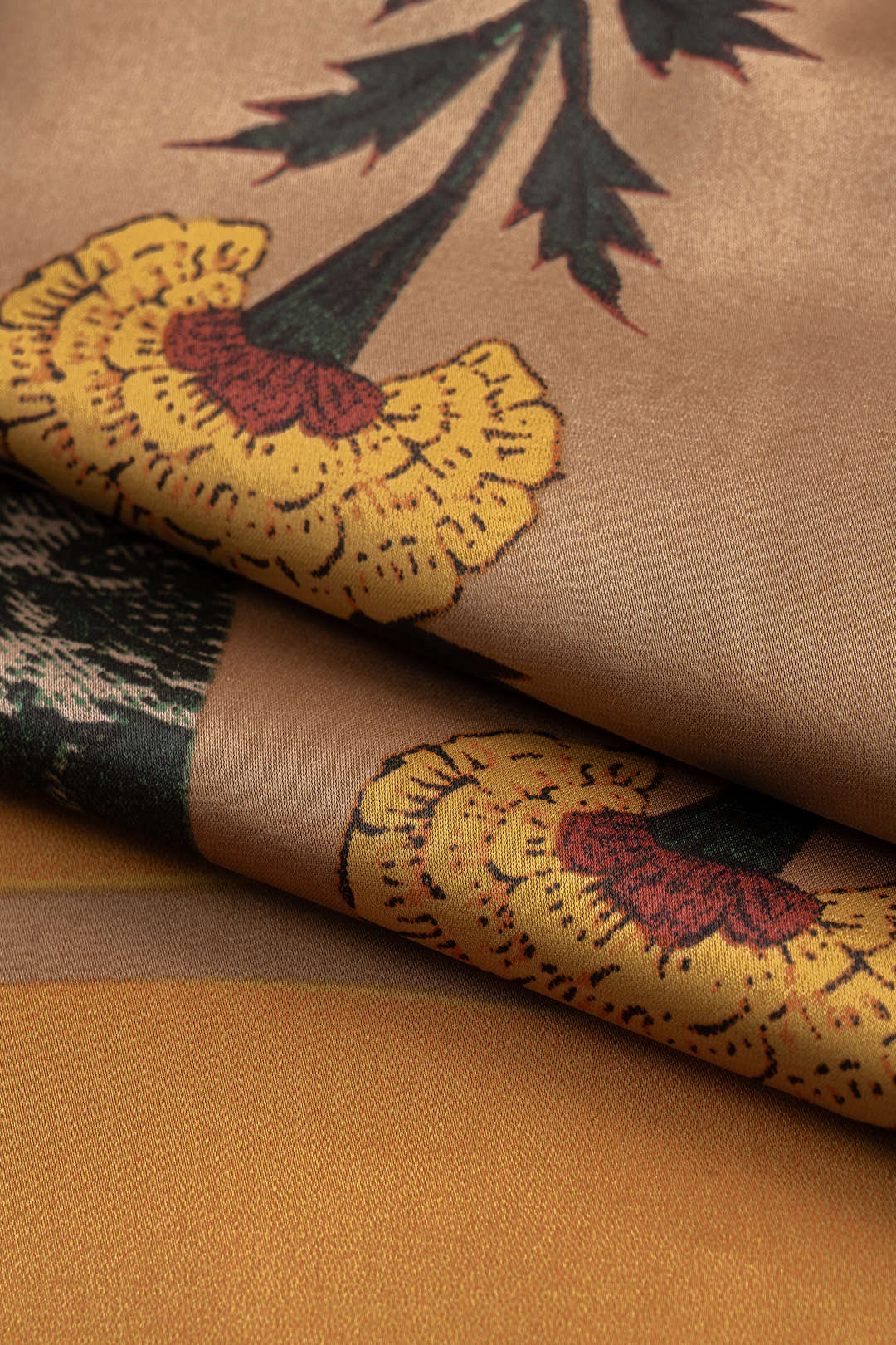 חצאית עם הדפס פרחוני וקשירה 