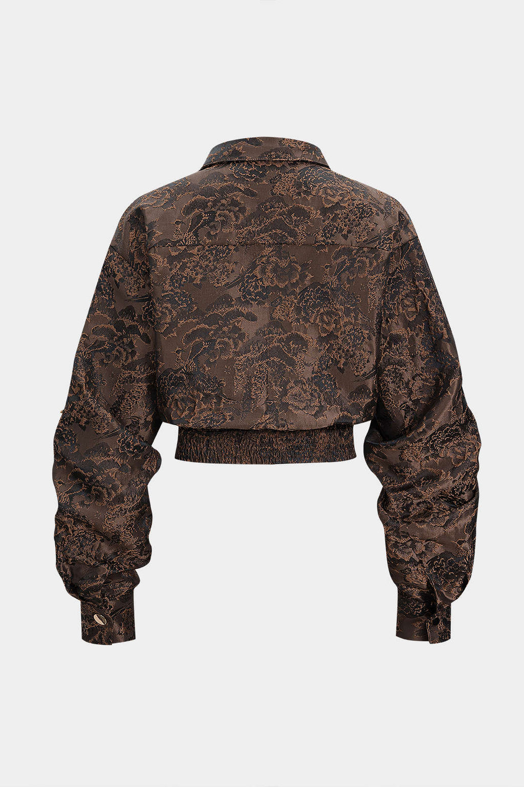 חולצת ארוכת שרוולים עם הדפס פרחוני של ז'קארד 