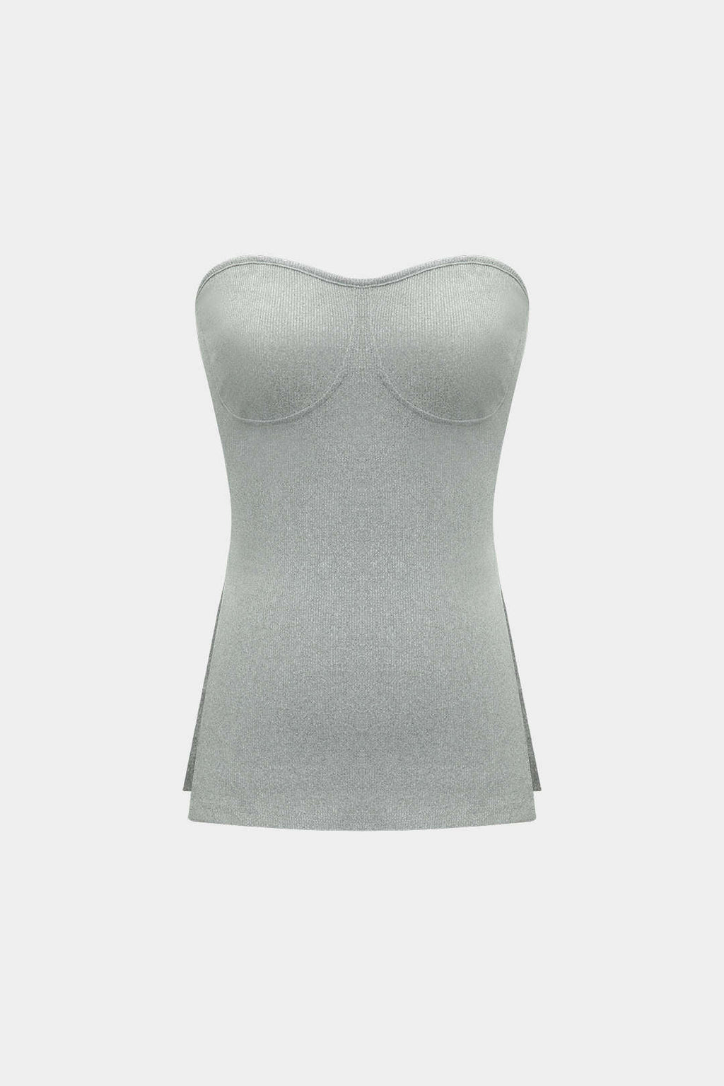 Conjunto Dos Piezas Top Sin Tirantes Y Shorts De Punto