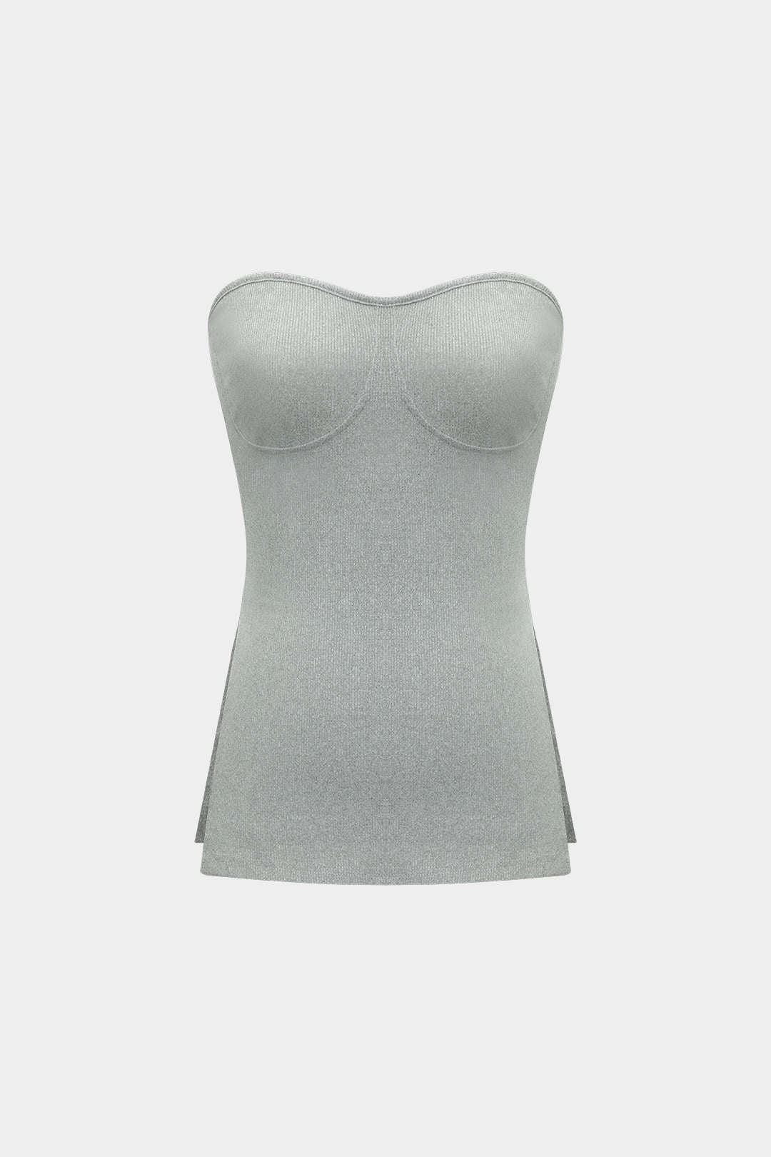 Conjunto Dos Piezas Top Sin Tirantes Y Shorts De Punto
