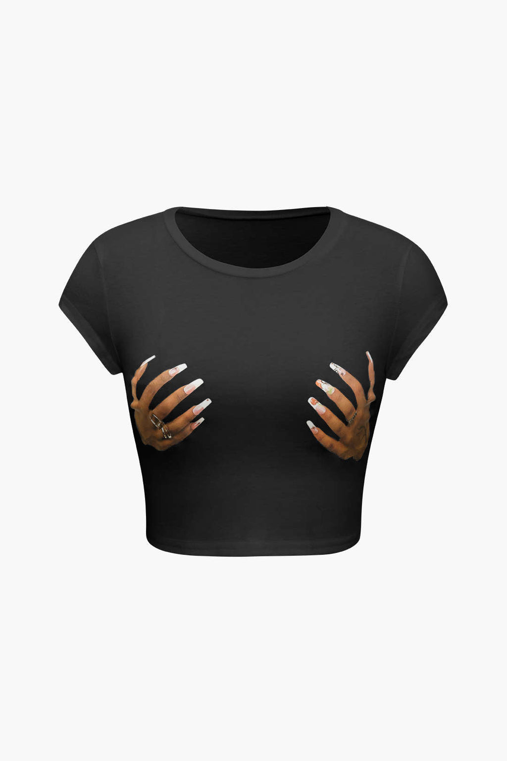 Camiseta Unisex Impresión a Mano Cuello Redondo Manga Corta
