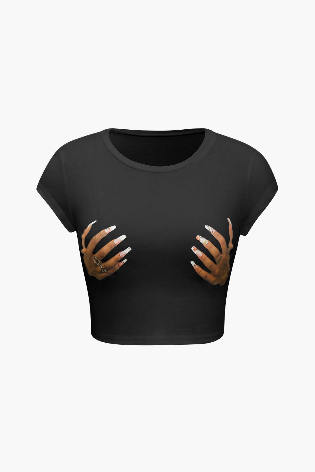Camiseta Unisex Impresión a Mano Cuello Redondo Manga Corta