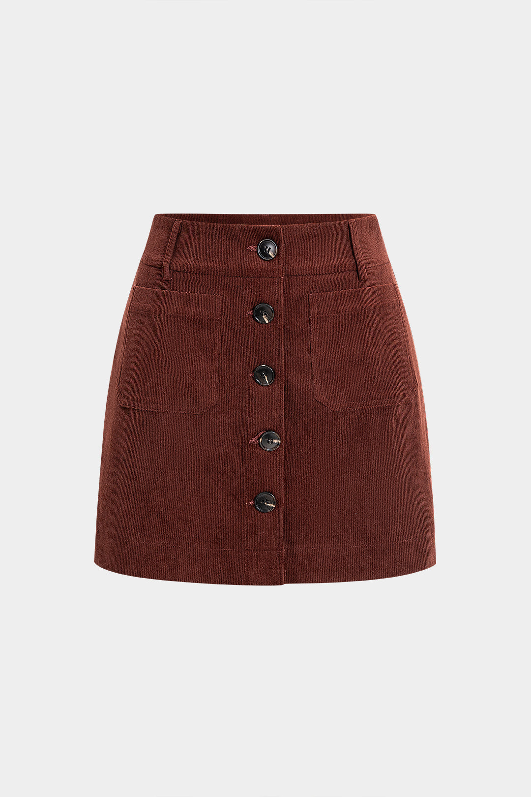 חצאית קורדרוי עם כפתורים 