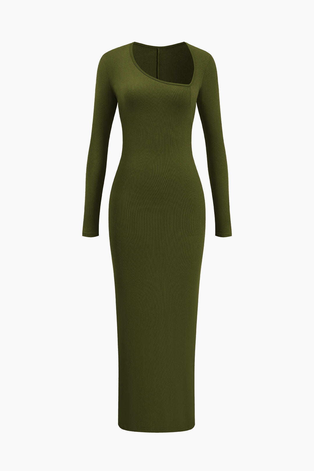 Vestido Maxi Con Escote Asimétrico Y Abertura Lateral
