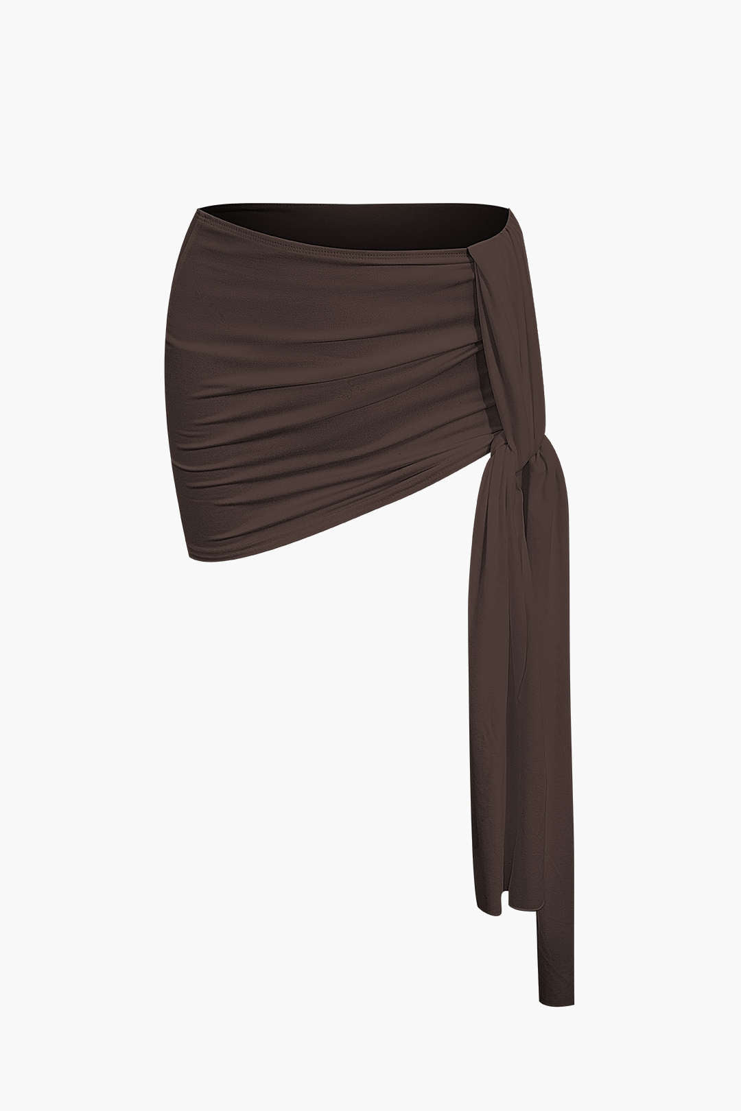 Conjunto Top Corto Asimétrico Y Falda Mini Atada Elegante