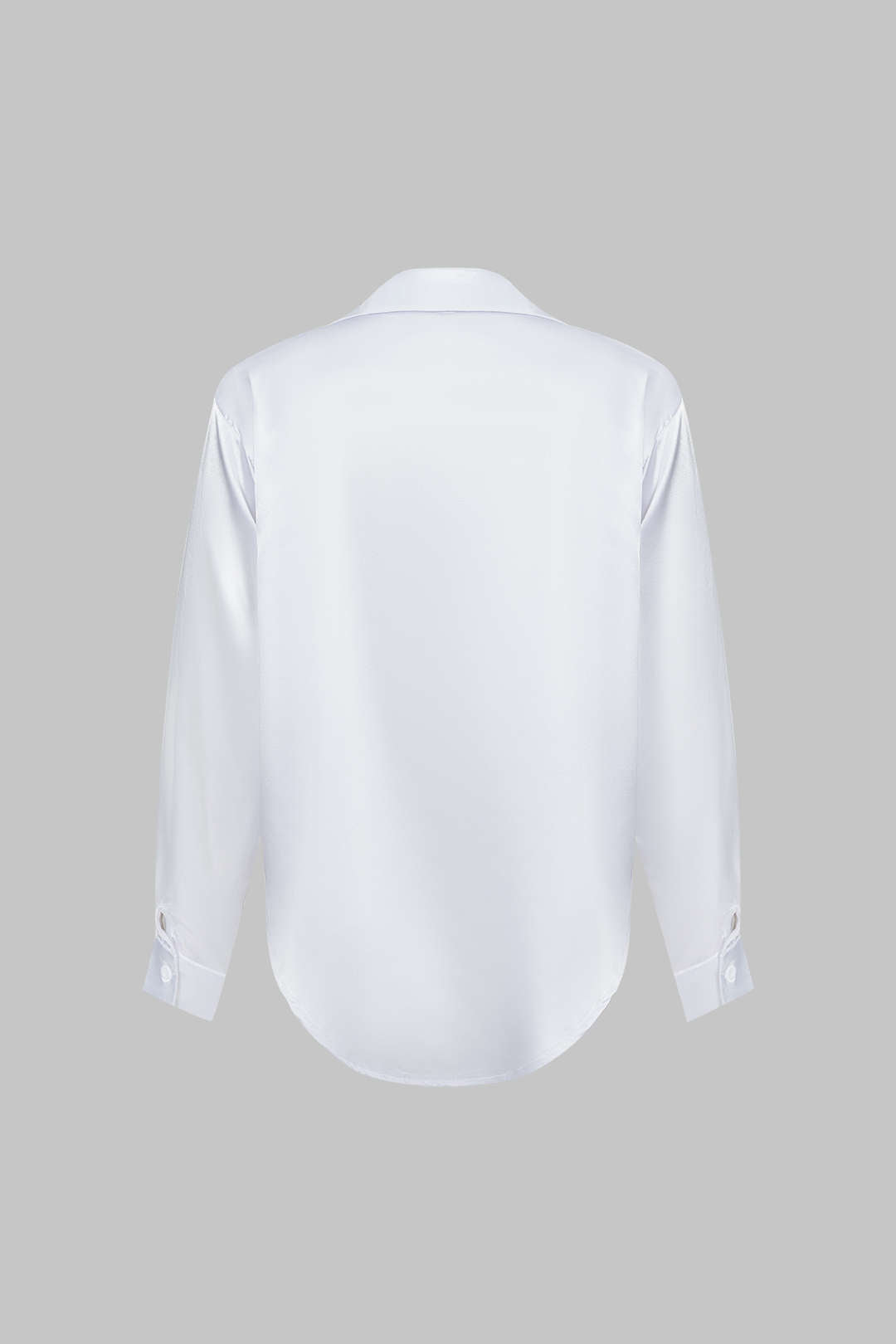 Camisa Satinada De Manga Larga Con Silueta Elegante
