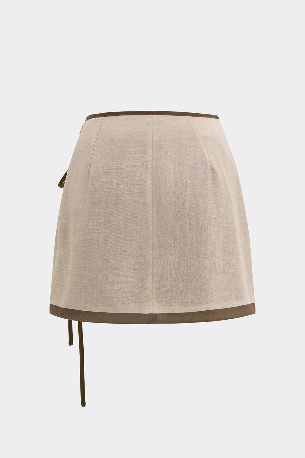 חצאית קשירה אסימטרית עם הדפס דקל קוקוס מפשתן 