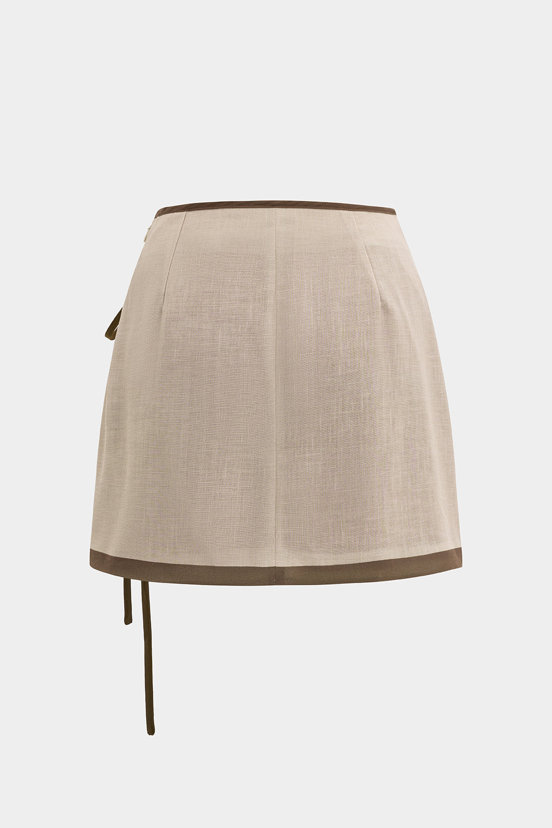 חצאית קשירה אסימטרית עם הדפס דקל קוקוס מפשתן 