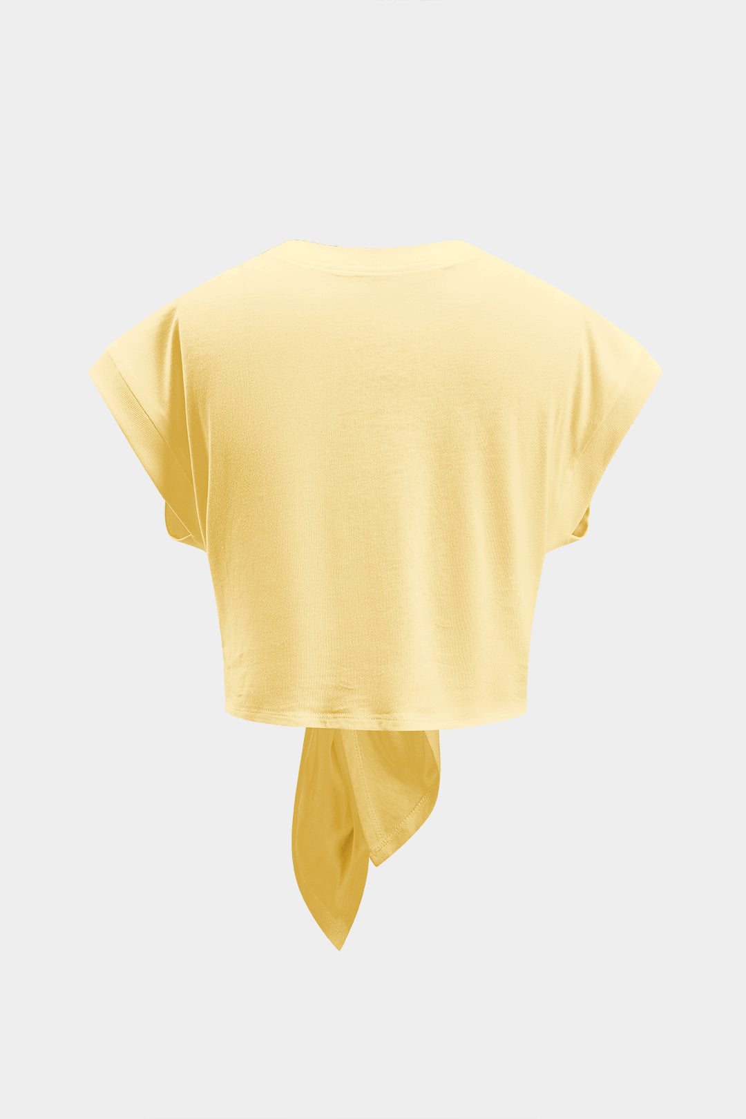 Camiseta Con Mangas Globo Y Lazo Para Diario Elegante