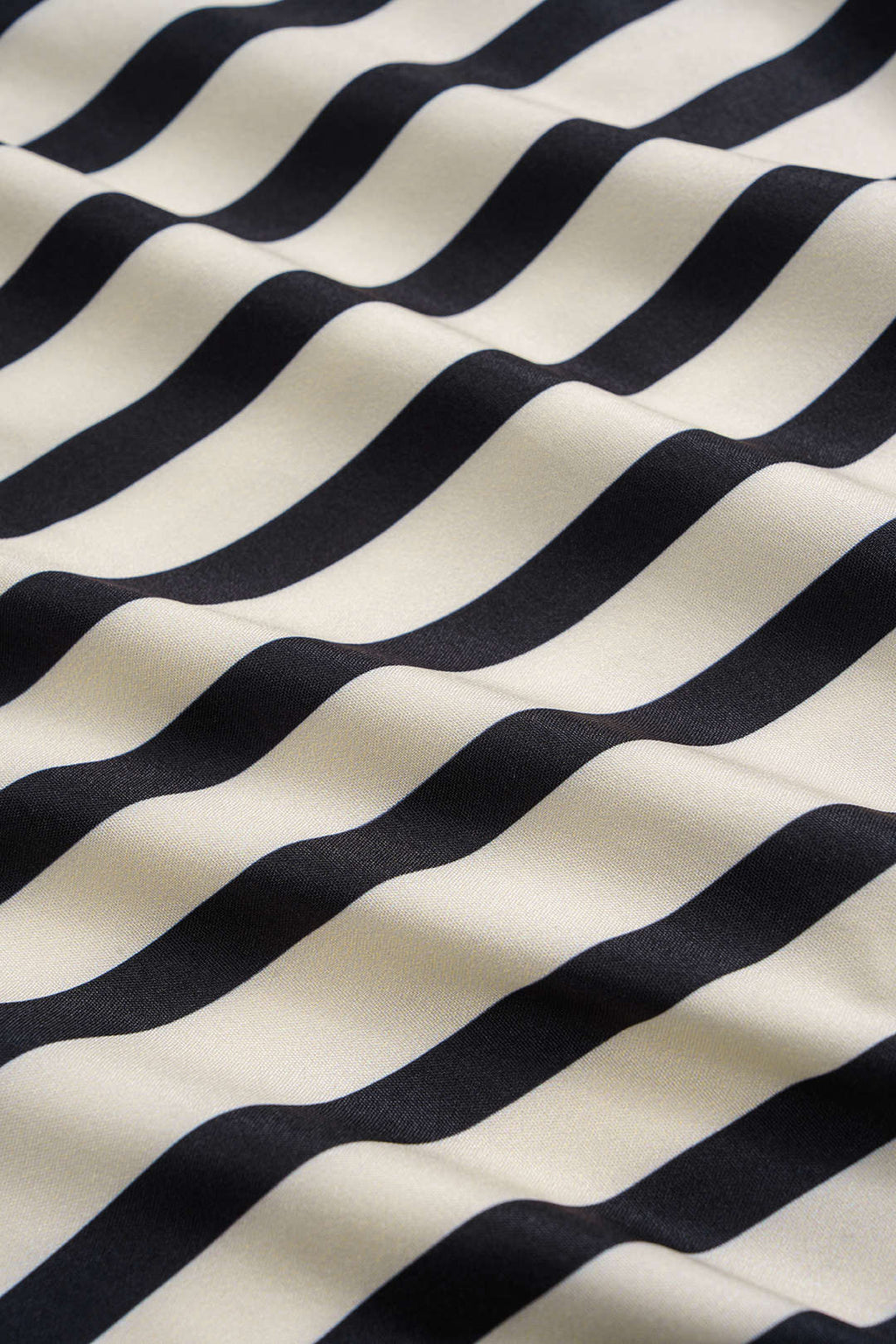 Stripe Print Satin Long-Sleeve Shirt