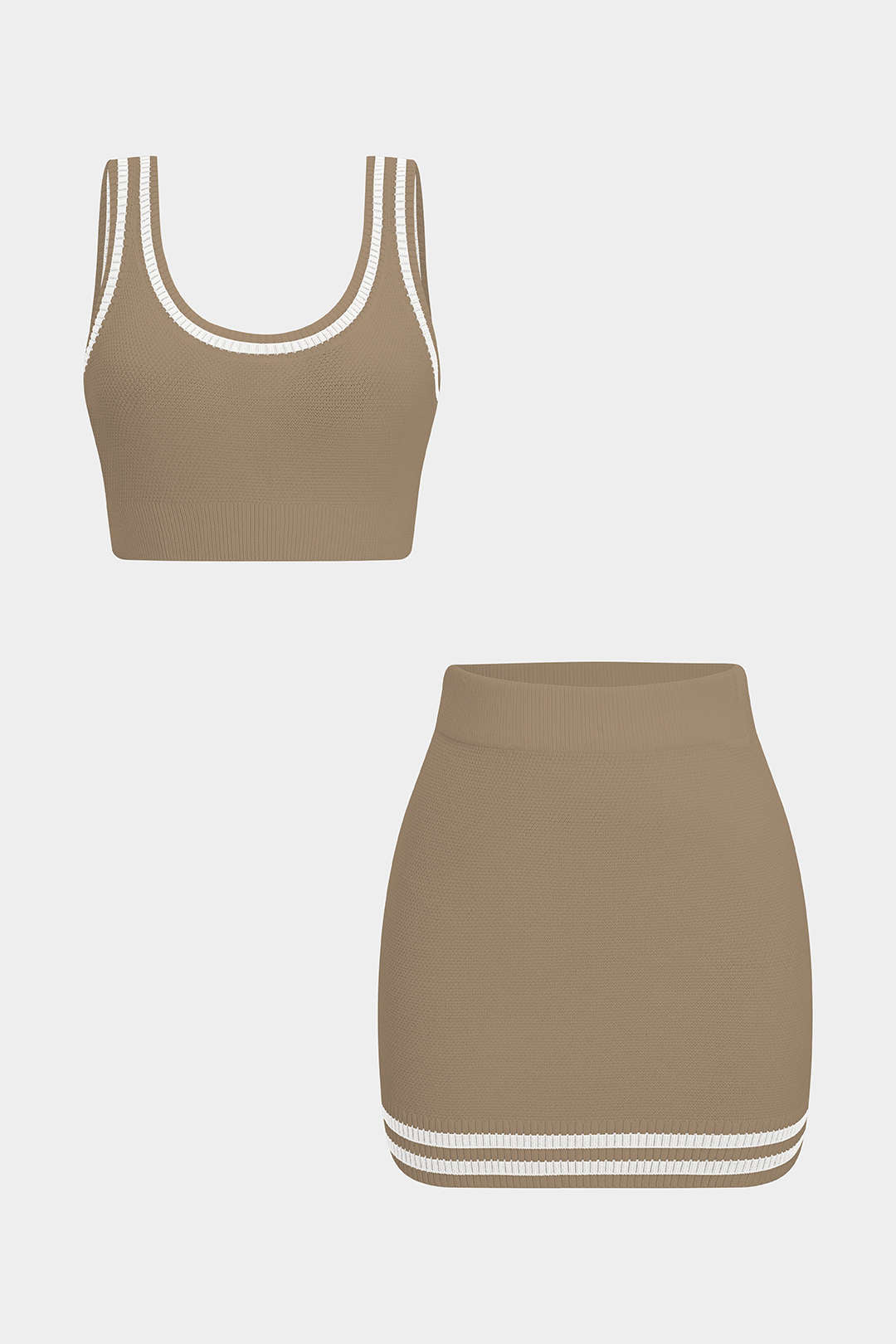 Conjunto Top Sin Mangas Y Shorts Punto Contraste Diario