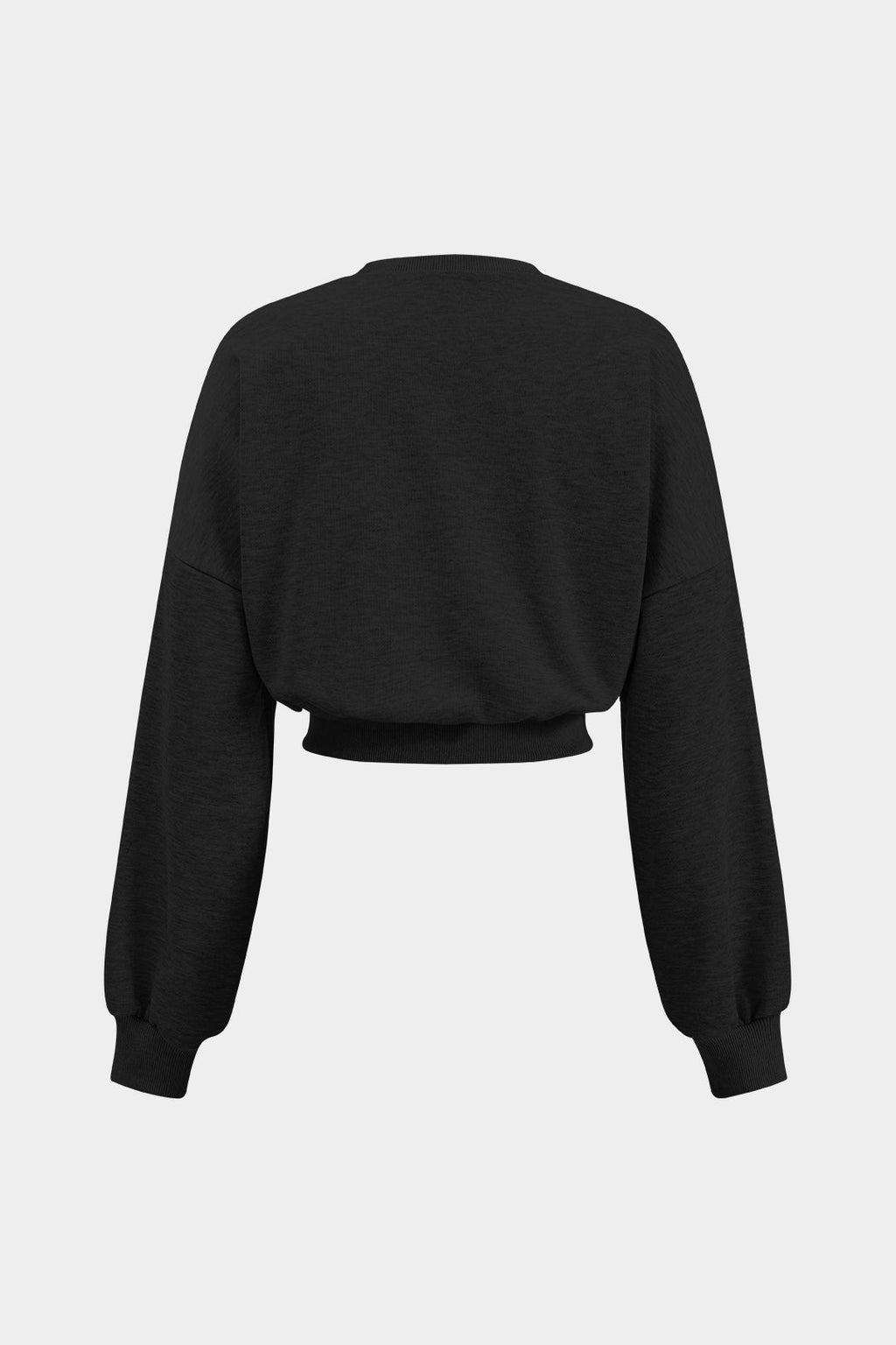 Round Neck Belted Long Sleeve Sweatshirt