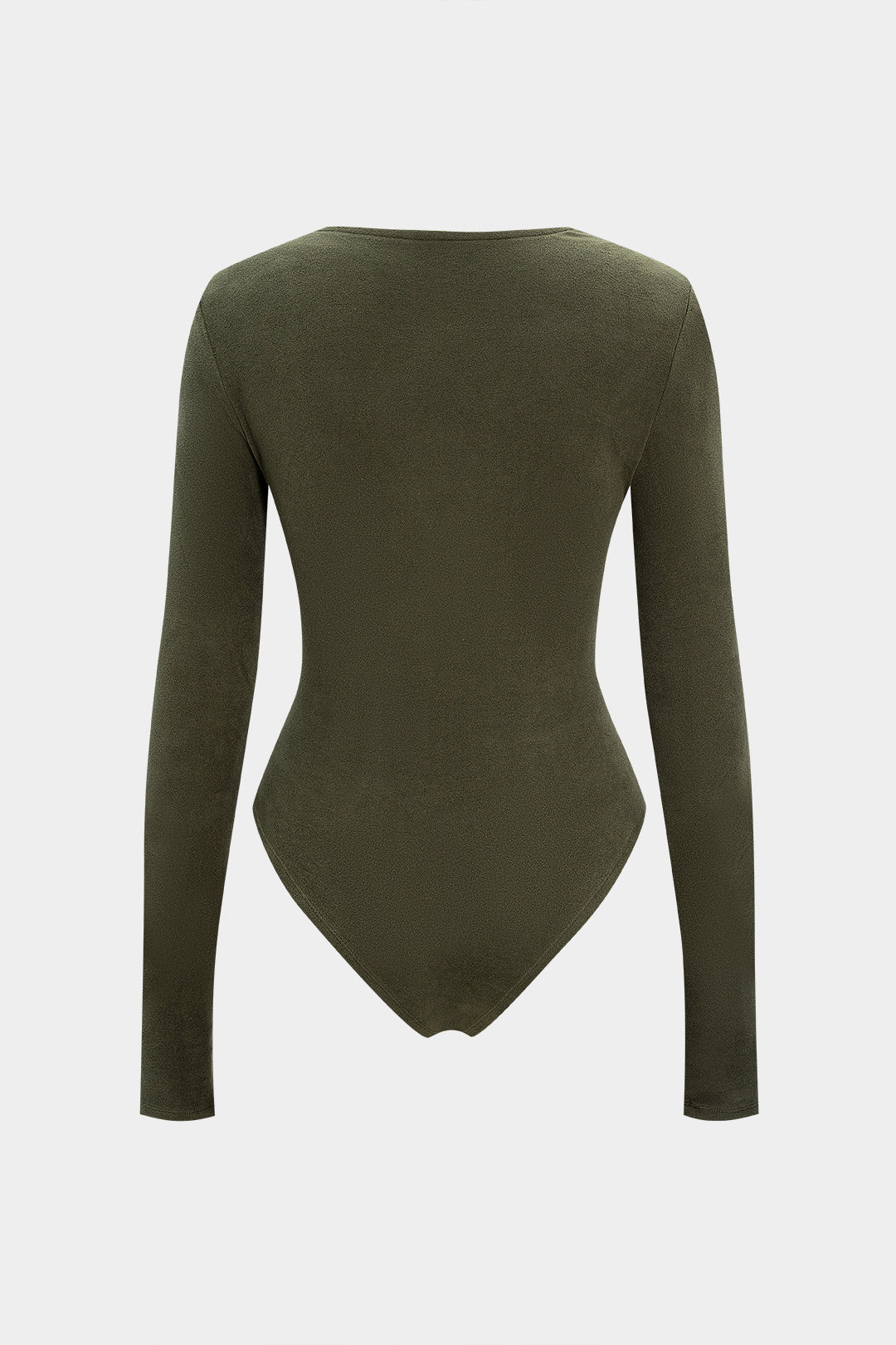 בגד גוף קטיפה א-סימטרי עם שרוולים ארוכים 