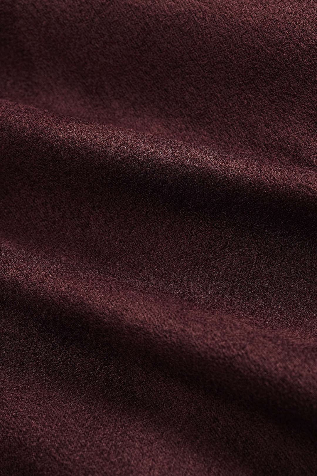 Suede Button Ruched V-Neck Long-Sleeve Shirt