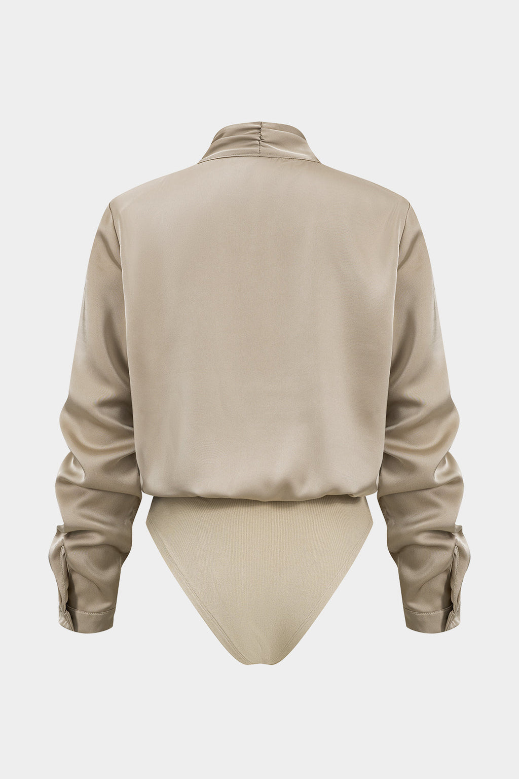 בגד גוף בסיסי עם שרוולים ארוכים מסאטן 