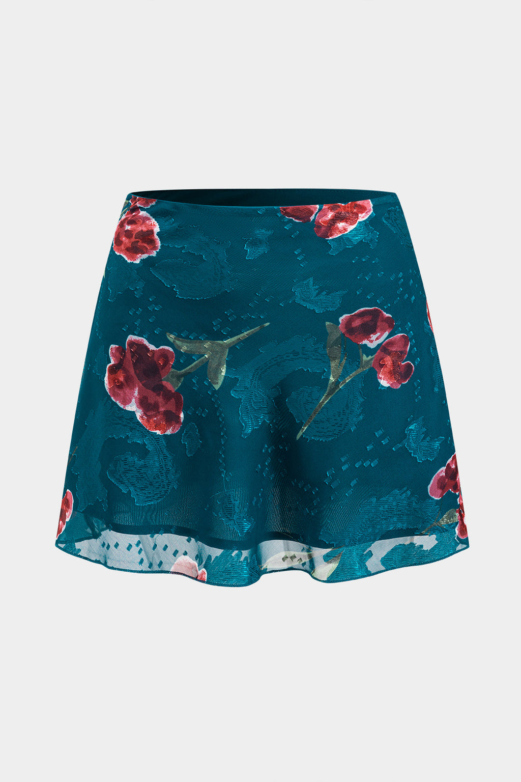 חצאית שיפון עם הדפס פרחוני 