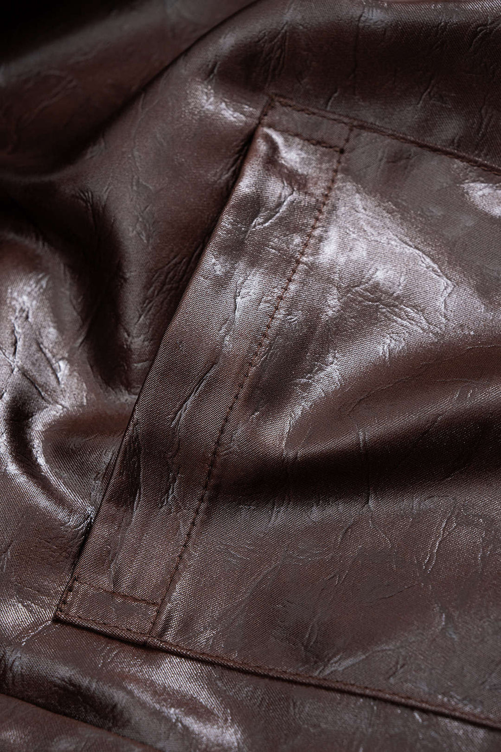 Faux Leather Button Long-Sleeve Shirt