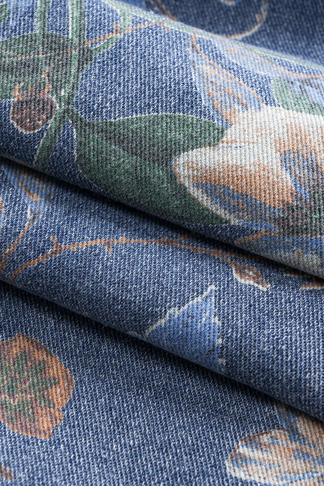 Pantalones Vaqueros Anchos Botón Frontal Floral Bolsillos