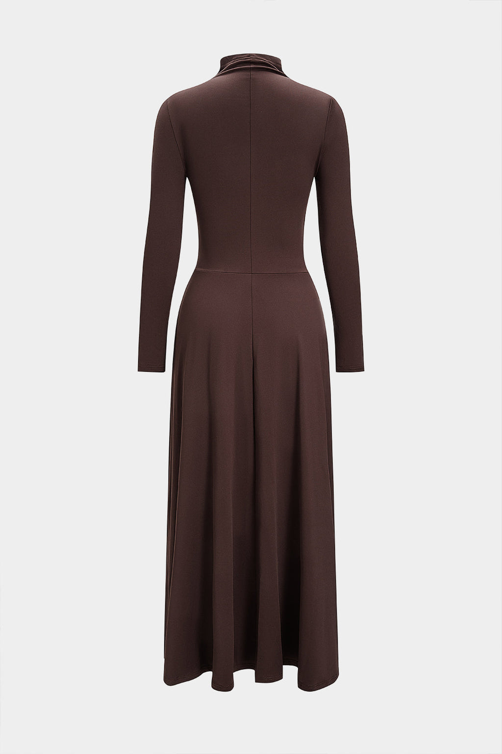 High Collar Corset Long-Sleeve Maxi Dress