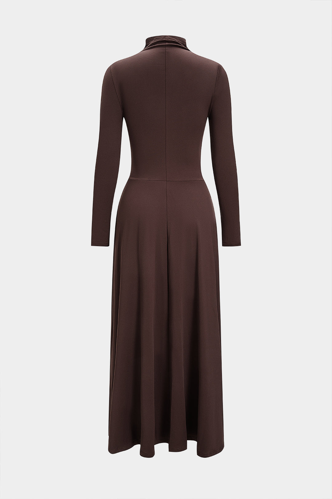 High Collar Corset Long-Sleeve Maxi Dress