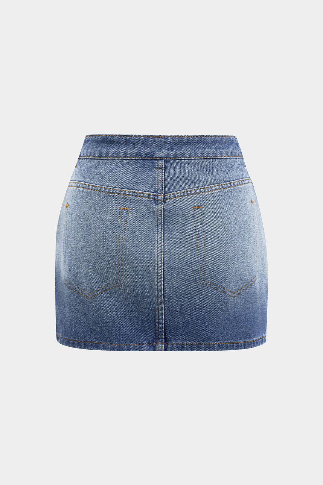 Falda Denim Reversible con Bolsillos Mini de Uso Diario