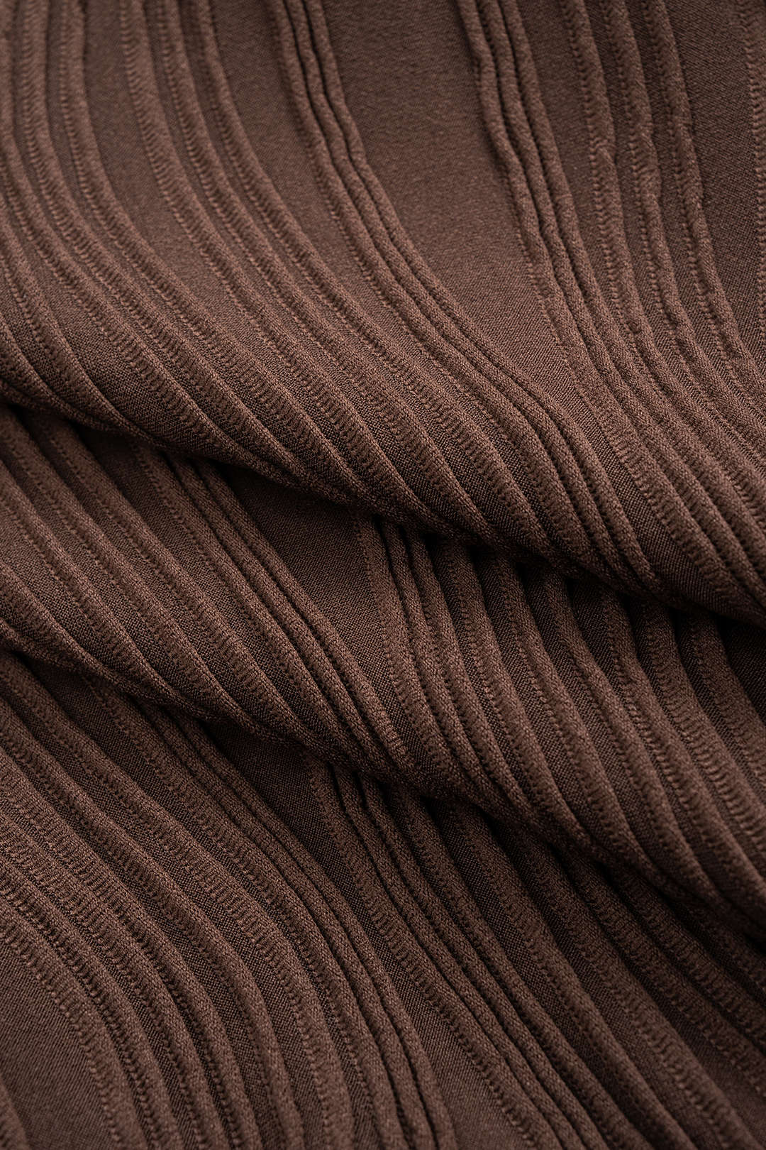 Patchwork Round Neck Tie Front Ruched Long Sleeve Maxi Dress