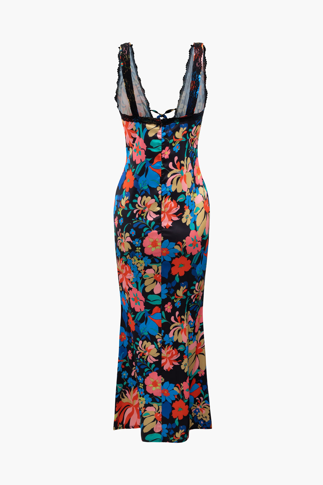 Vestido Maxi Floral Con Encaje Y Escote En V Para Mujer