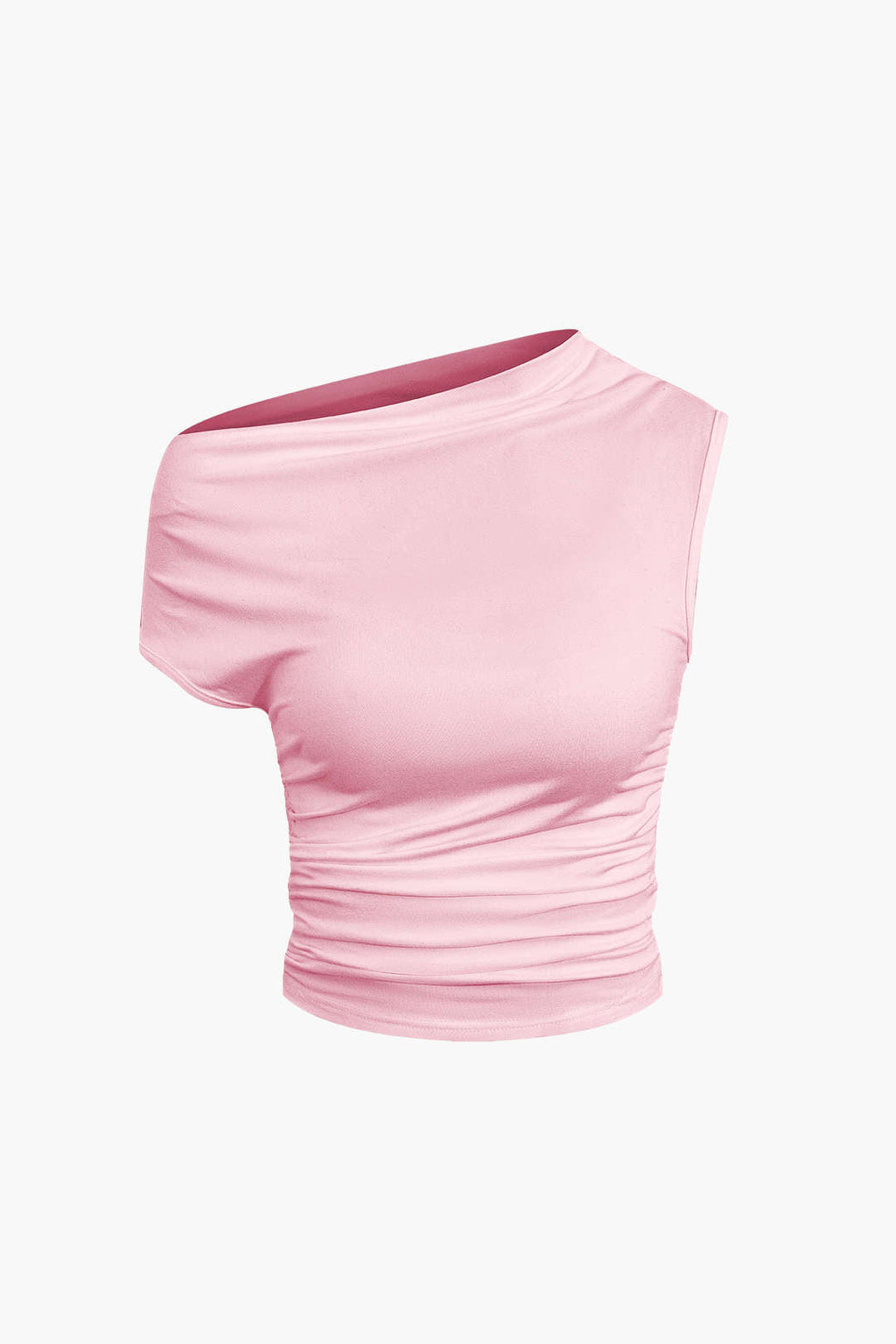 Conjunto Top Corto Asimétrico Y Falda Mini Atada Elegante