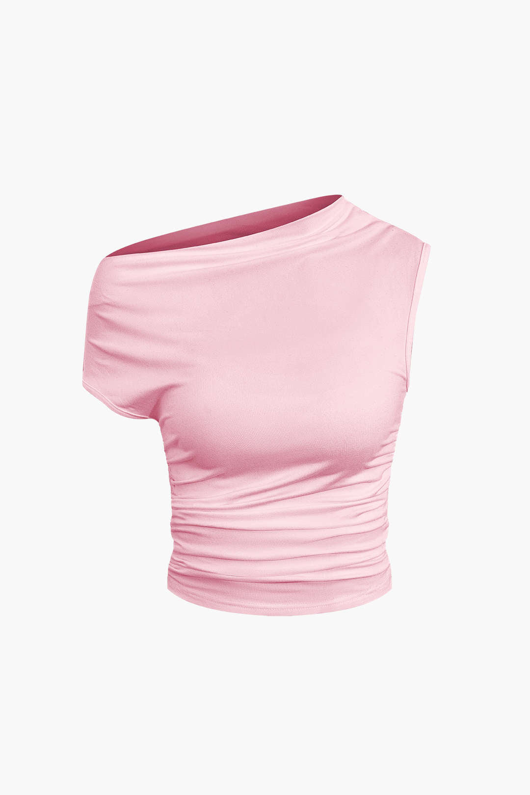 Conjunto Top Corto Asimétrico Y Falda Mini Atada Elegante