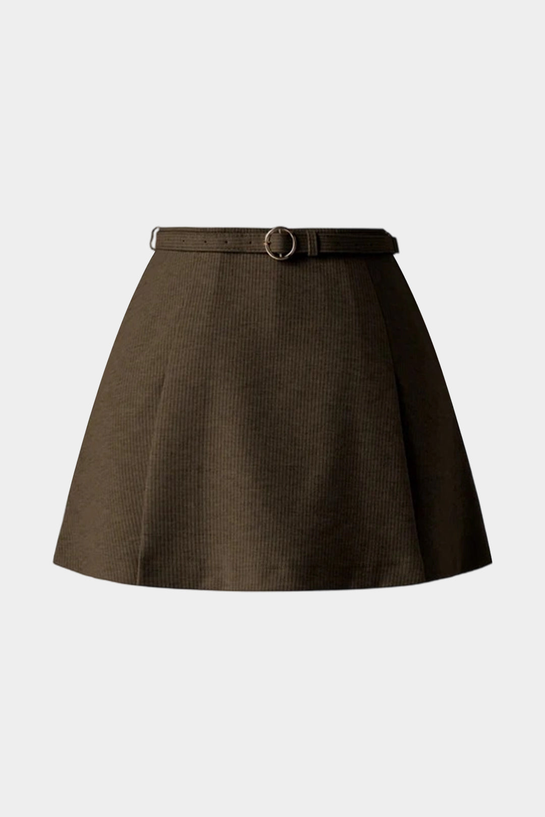 חצאית חצאית ארוגה מטאלית עם חגורה 