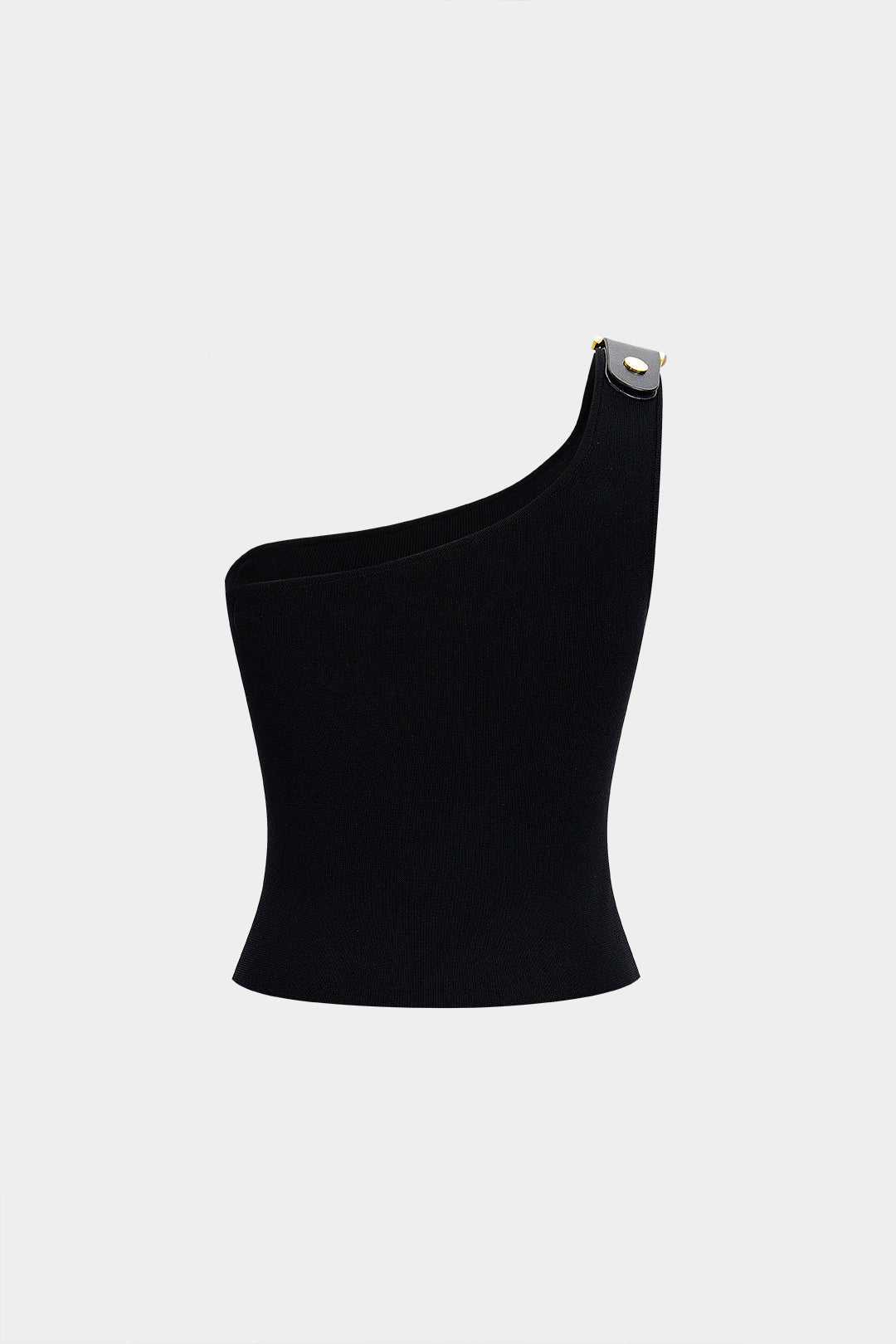 Blusa Metálica Tejida Asimétrica Sin Mangas Elegante