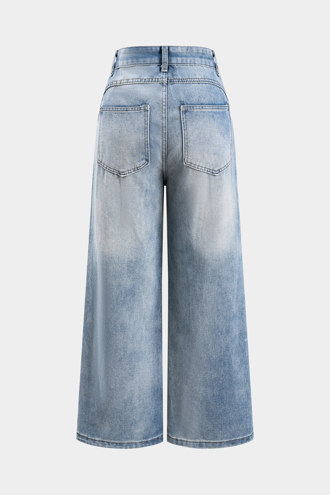 Jeans Rectos Con Detalles Patchwork Denim Para Uso Diario