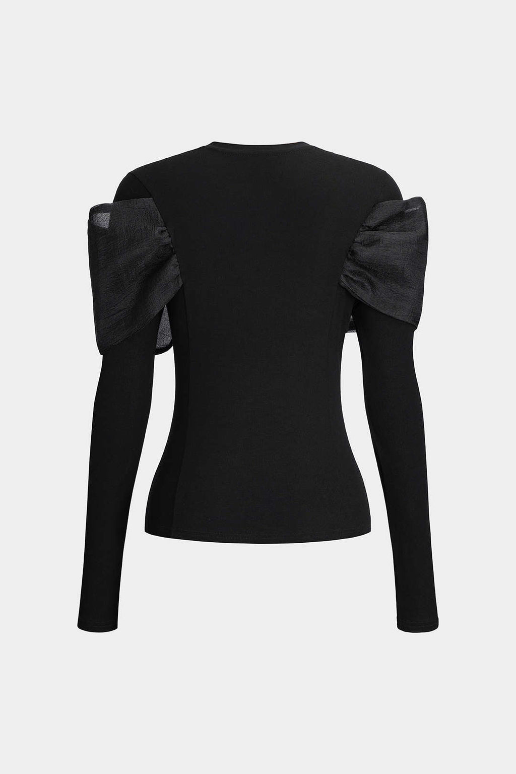 Bow Round Neck Long-Sleeve Top