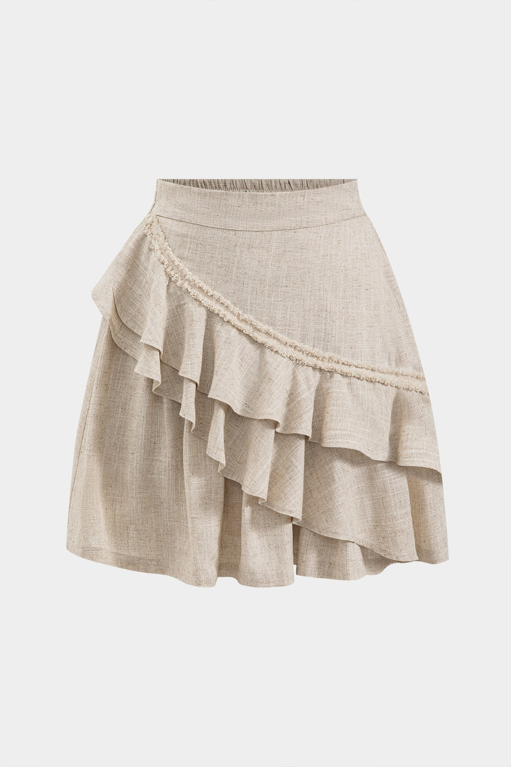 חצאית פשתן עם קפלים 