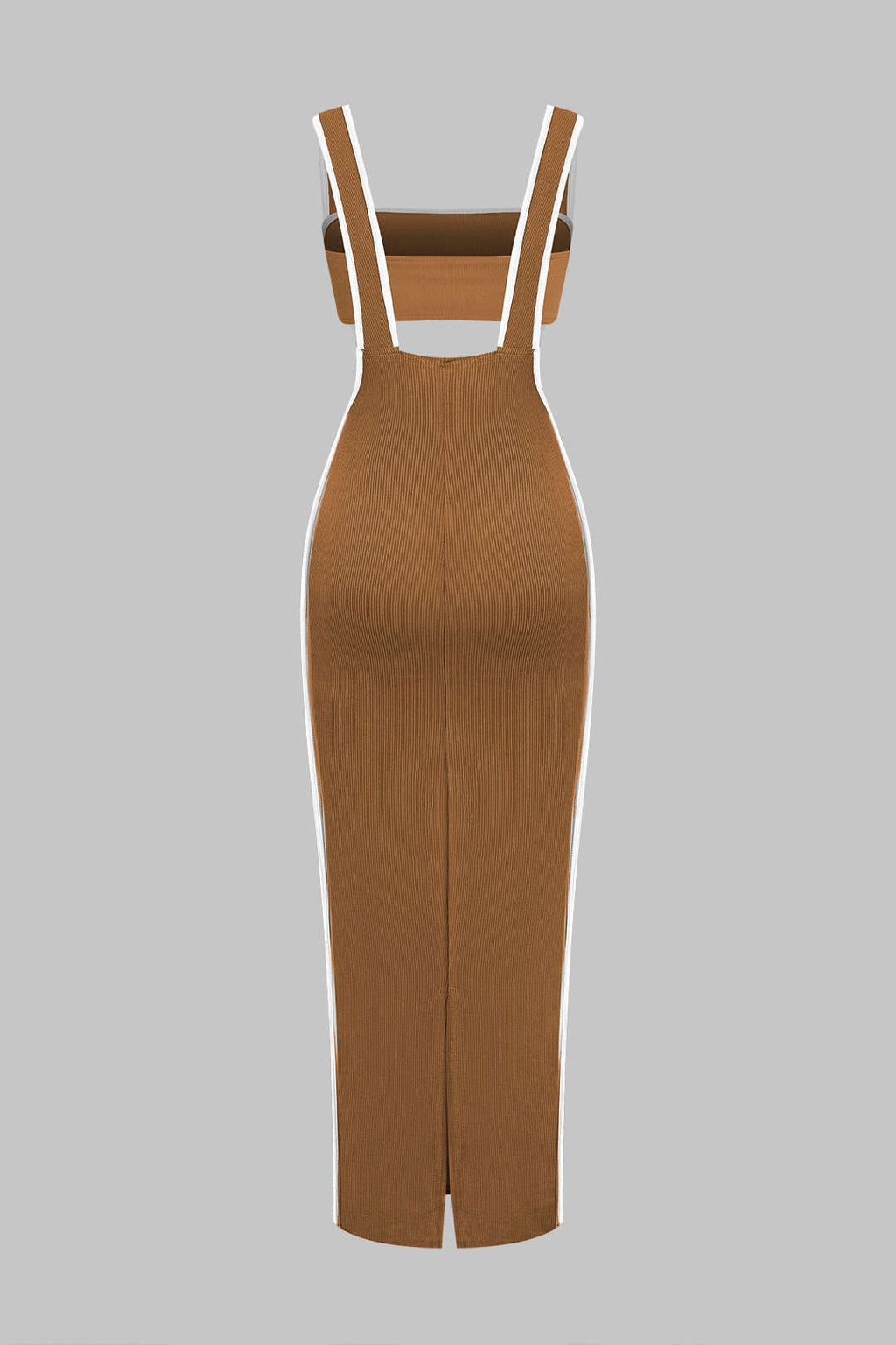 Conjunto Dos Piezas Tubo Salopette Vestido Borde Contraste