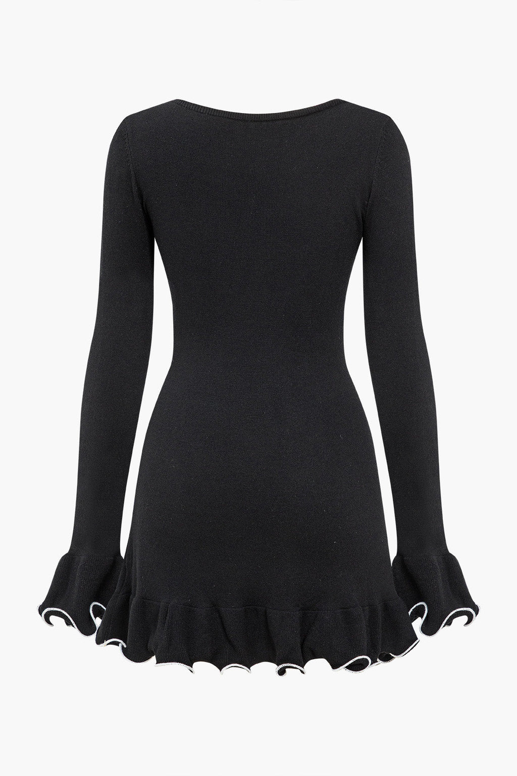 שמלת סריג עם תפרים מנוגדים 