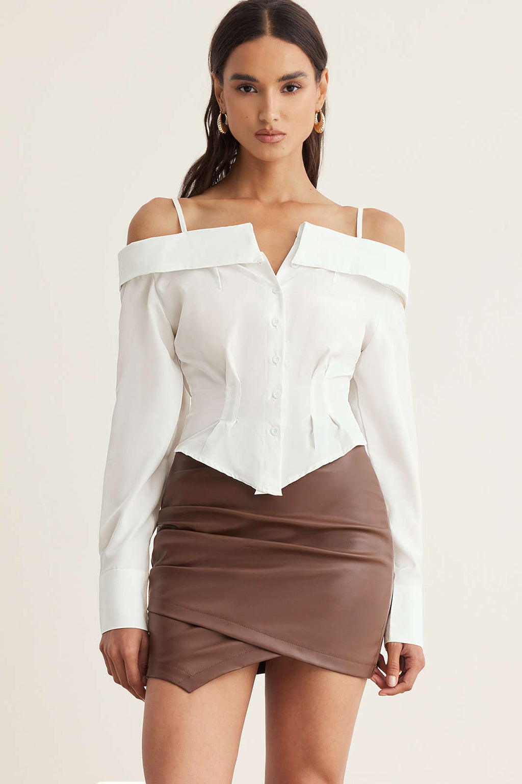 Solid Button Long-Sleeve Shirt