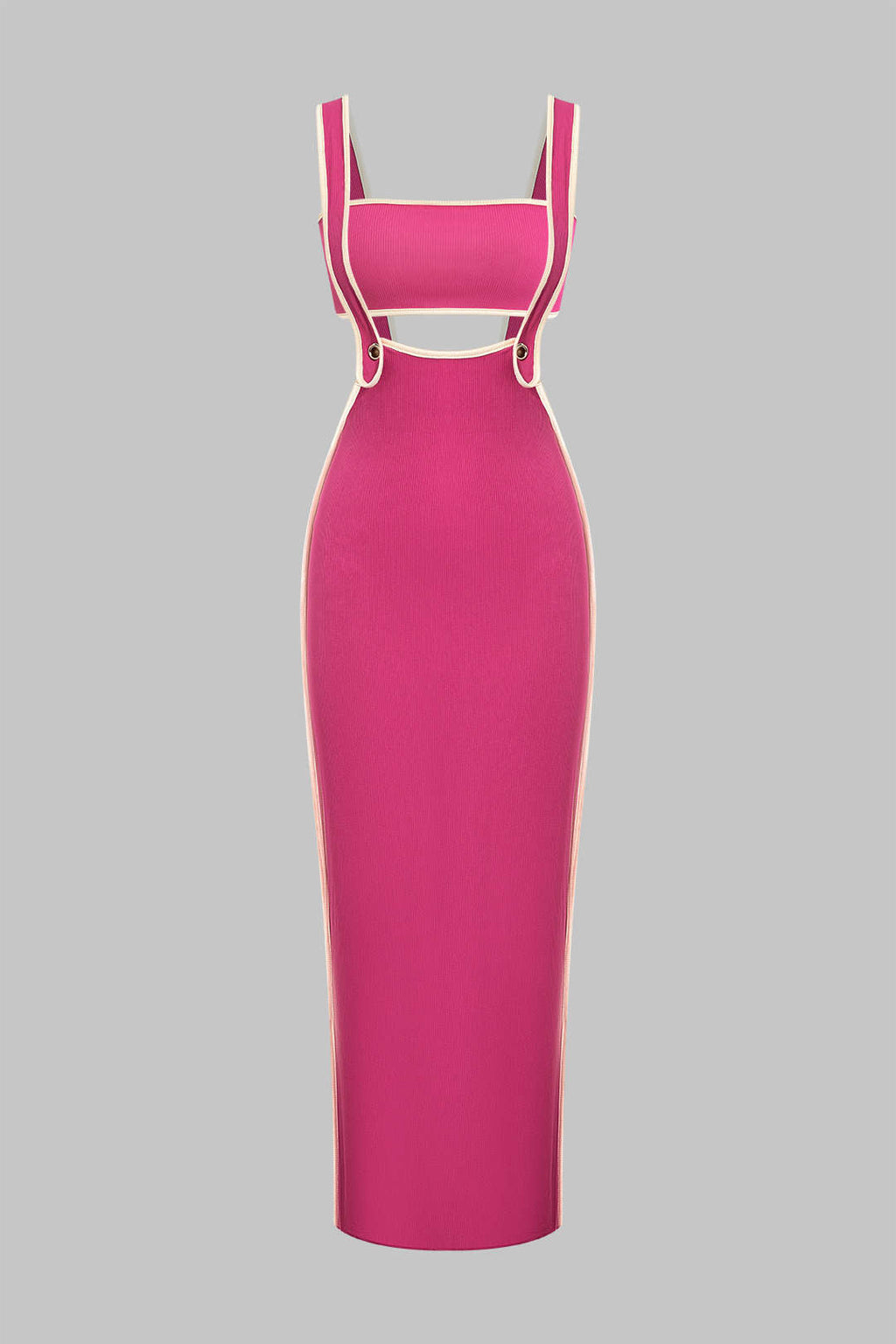 Conjunto Dos Piezas Tubo Salopette Vestido Borde Contraste