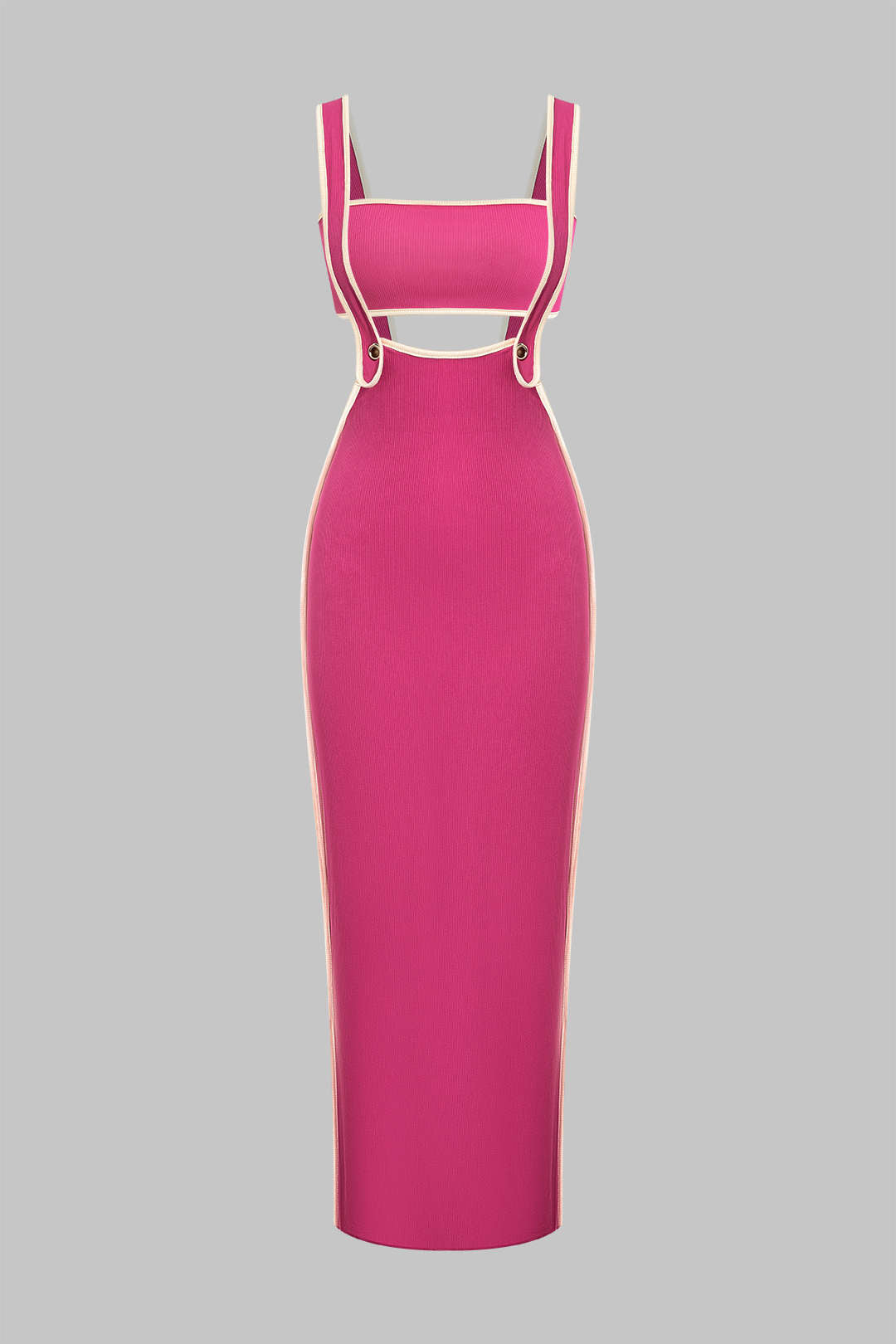 Conjunto Dos Piezas Tubo Salopette Vestido Borde Contraste