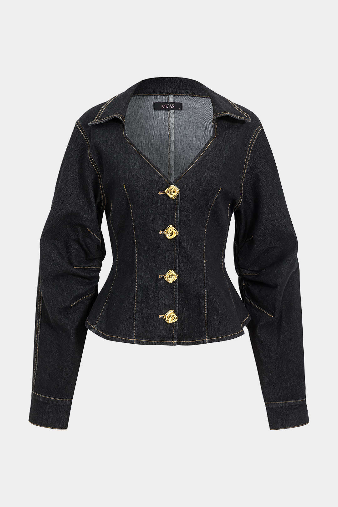 Cazadora Denim Exterior Con Botones Metálicos Para Mujer