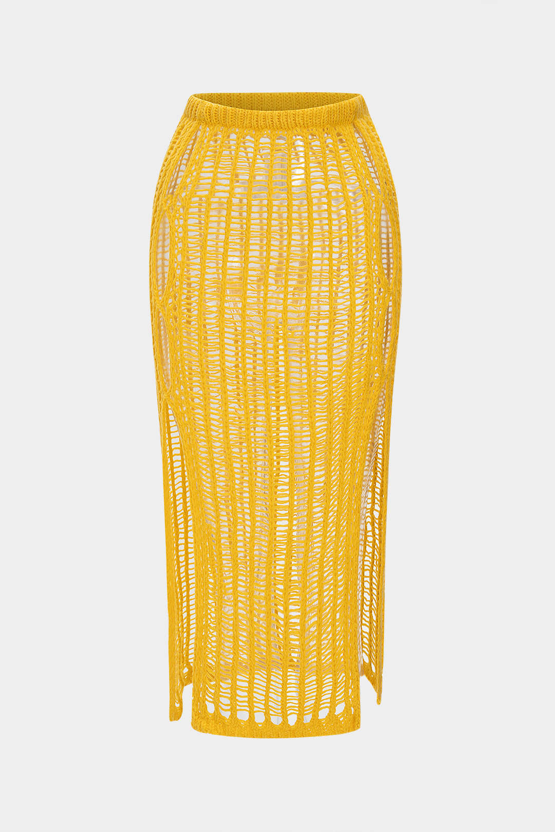 Falda de Punto Perforada con Detalle Texturizado y Elegante