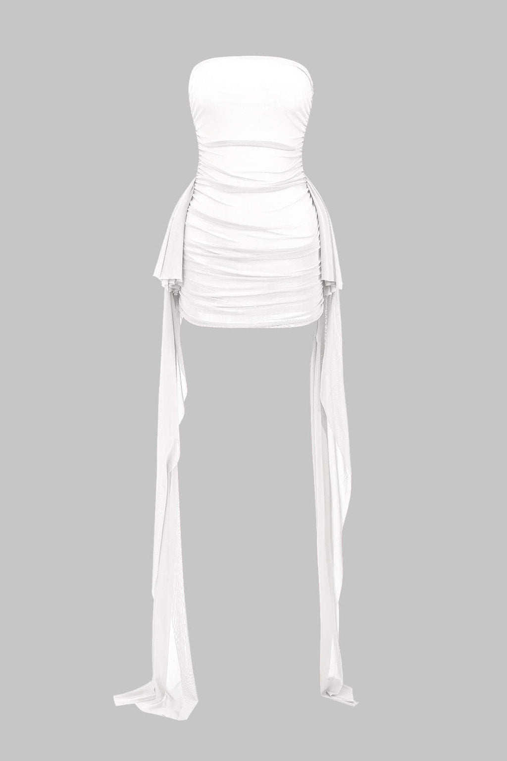 Vestido Mini Sin Tirantes Con Textura De Malla Elegante