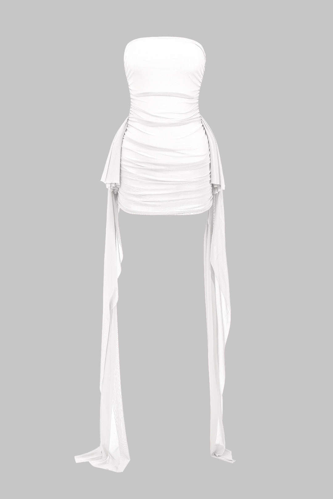 Vestido Mini Sin Tirantes Con Textura De Malla Elegante