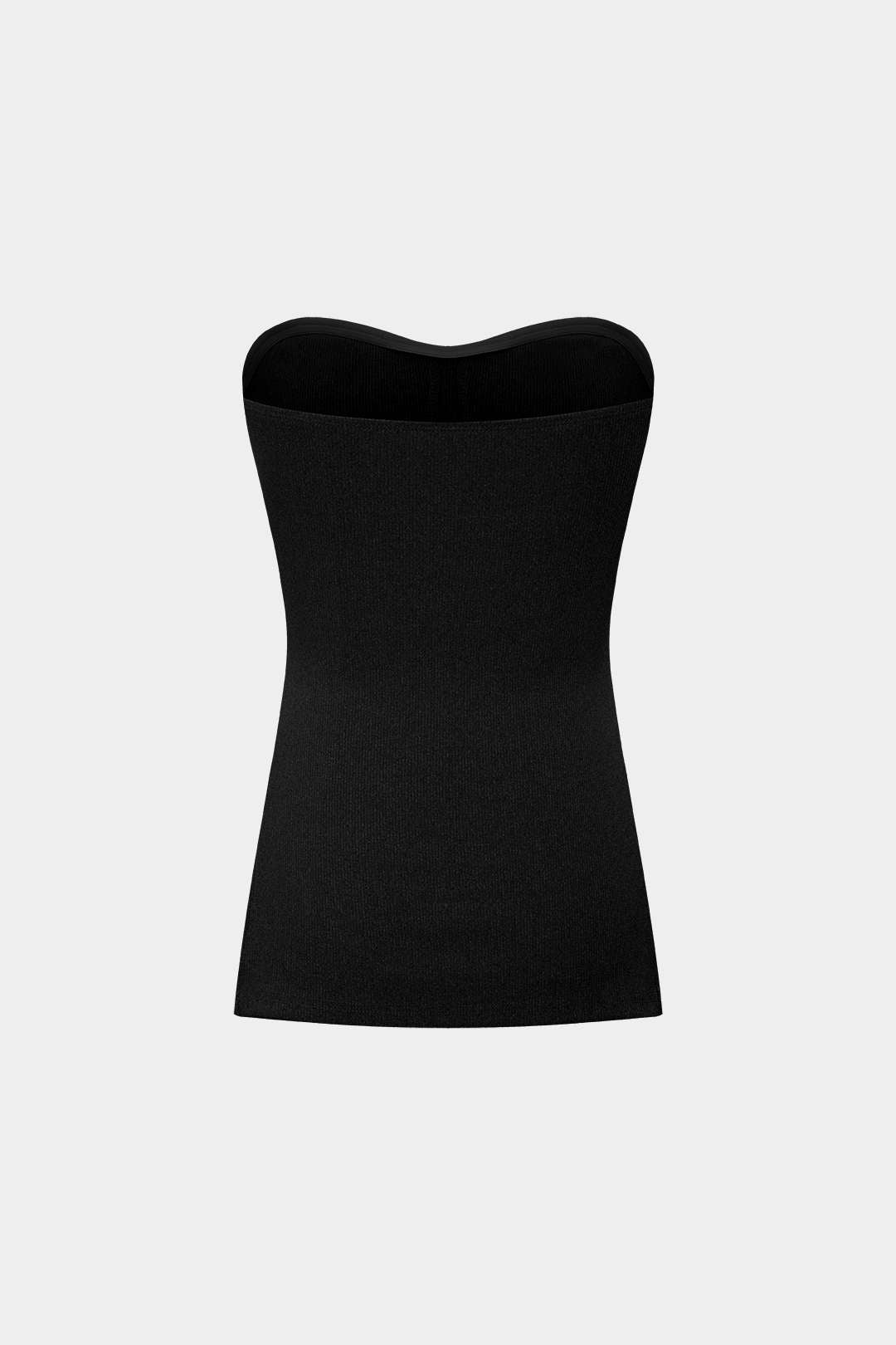 Conjunto Dos Piezas Top Sin Tirantes Y Shorts De Punto