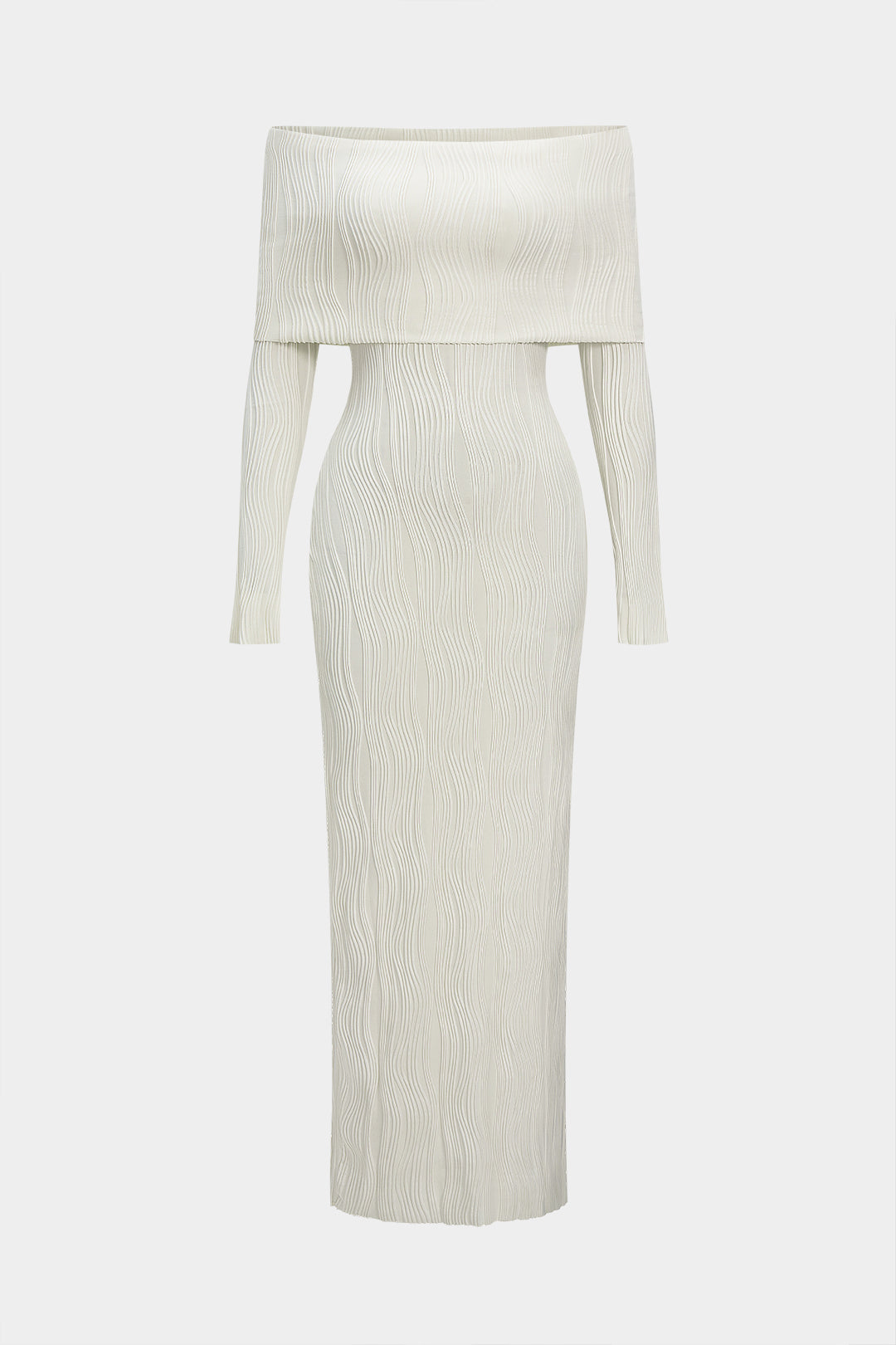 Off Shoulder Long Sleeve Maxi Dress