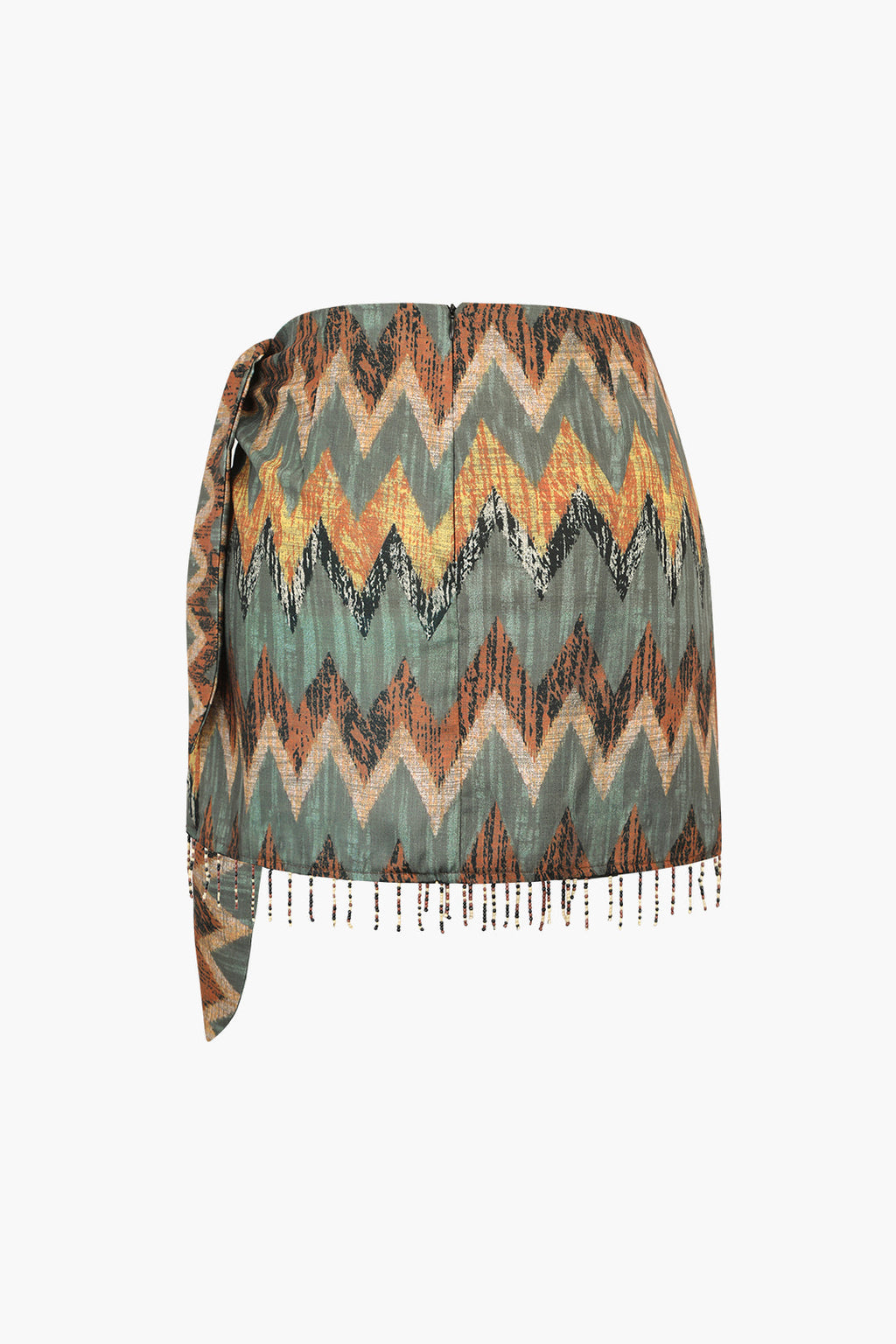 חצאית מיני עם קשרים מודפסים 